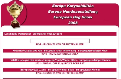 Von der Vilsaue - Championnat D'Europe FCI Budapest 2008